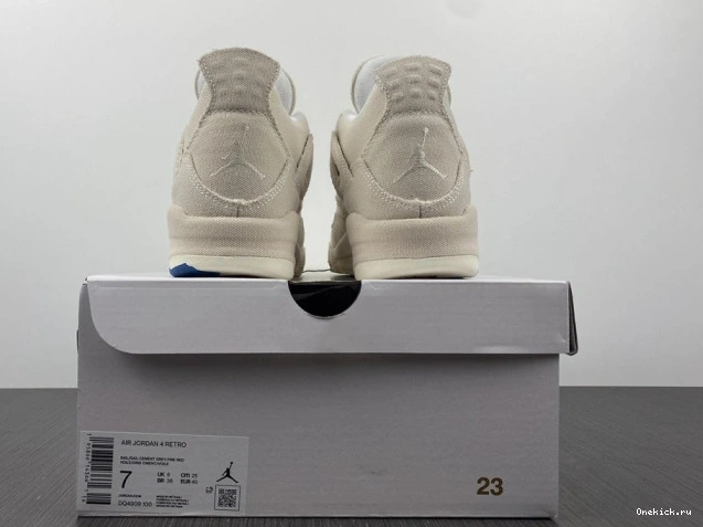 One Kick Canvas Jordan DQ4909-100 (W) 4 Retro Blank 0729